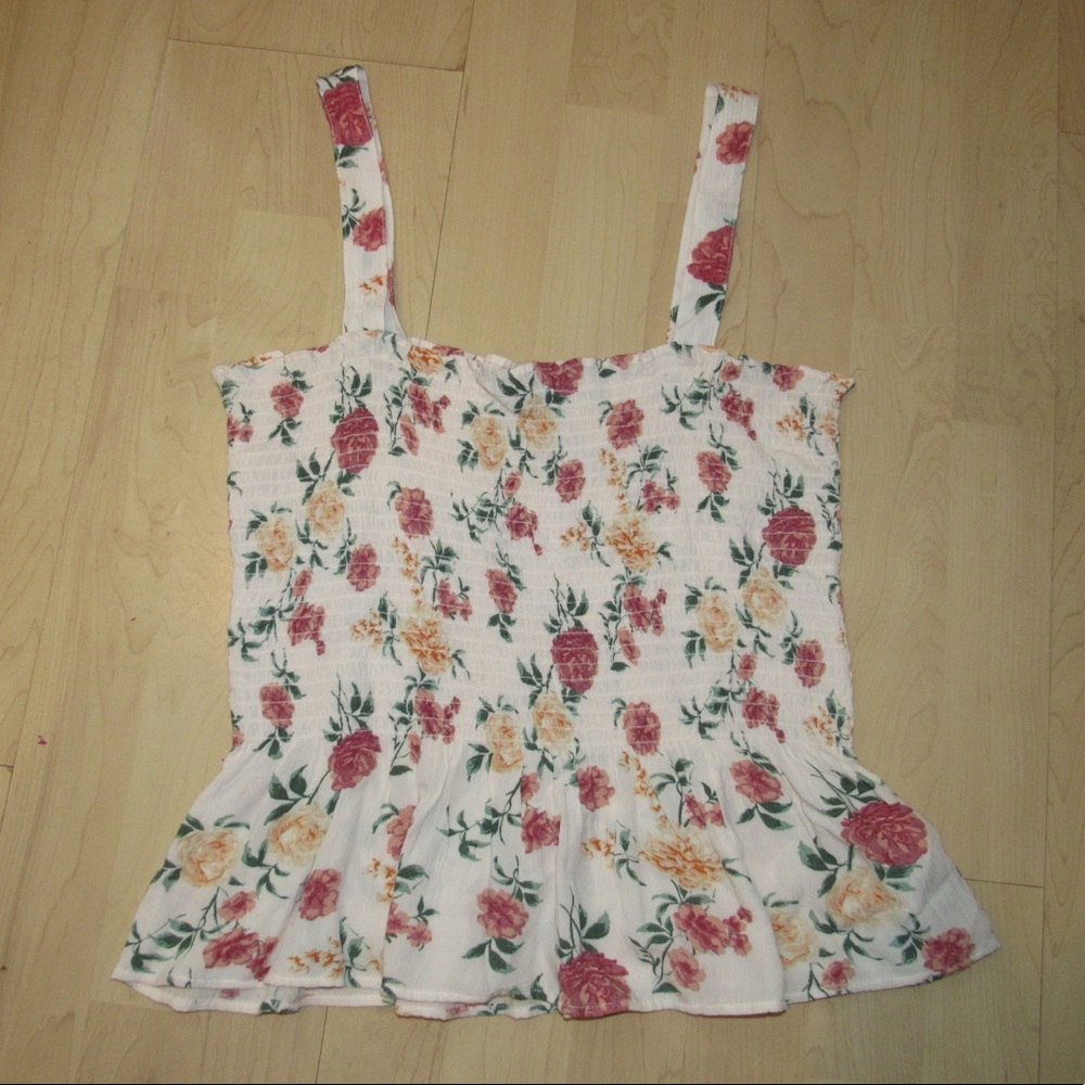 American Eagle Floral Peplum Top